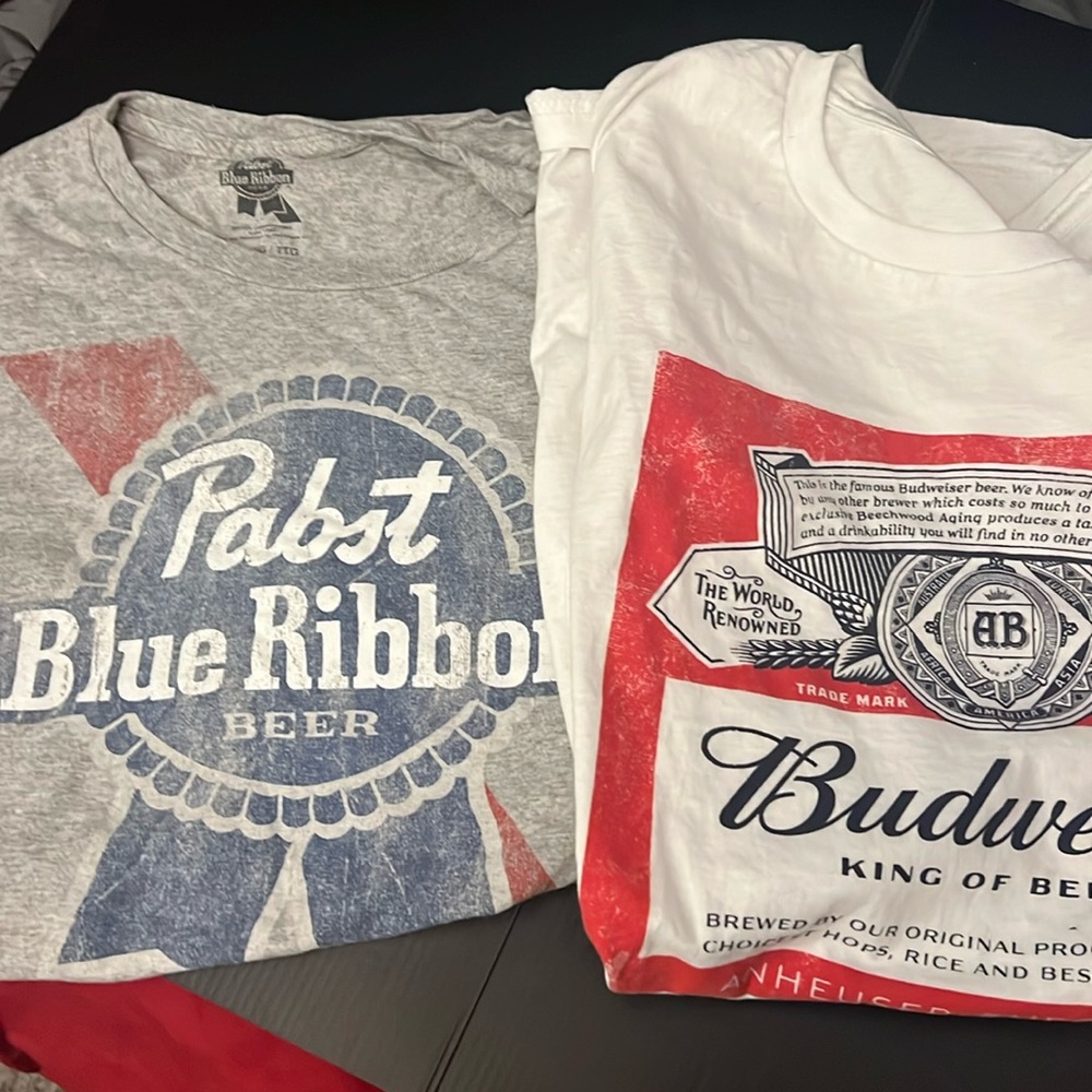 2 men’s beer t shirts